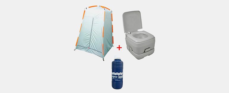 Dicas para acampar | Kit Trocador Banheiro Pampa - Nautika + Vaso Sanitario Eco Camp 20l + Solvente | Blog Tubarão Center 