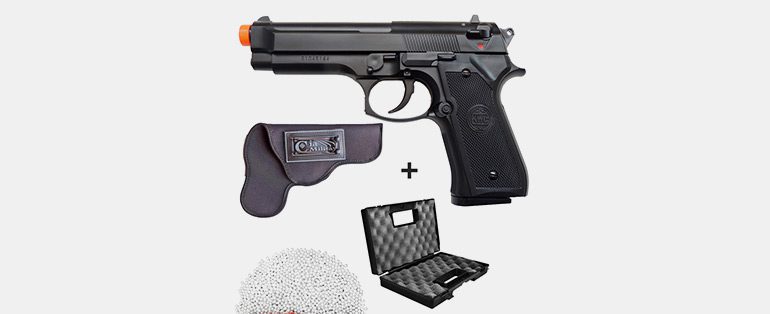 Modelos de arma de airsoft | Pistola de Airsoft Spring M92 6mm – KWC + Maleta + Coldre + Esfera 0,12g | Blog Tubarão Center 